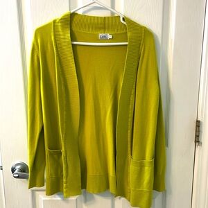 Lime green Cielo cardigan. Size Large.